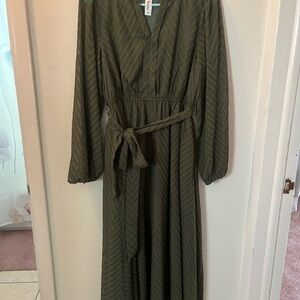JJs House Olive Long Sleeve Dress